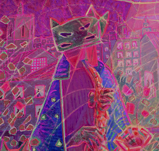 detalle 02 de Obra de Bellod del proyecto Latent Paintings en la que el color se percibe de forma variable seg&uacute;n la iluminaci&oacute;n.