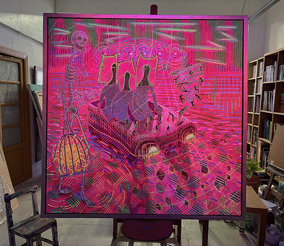 Obra de Bellod del proyecto Latent Paintings donde la luz transforma la percepci&oacute;n del color.