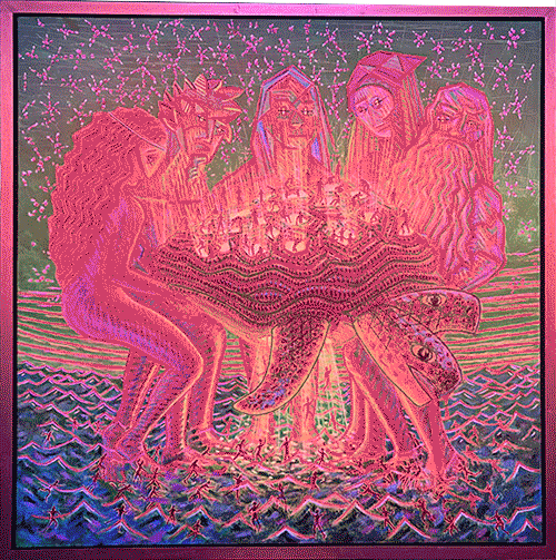 Obra del pintor Bellod del proyecto Latent Paintings donde la luz configura la percepci&oacute;n del color.