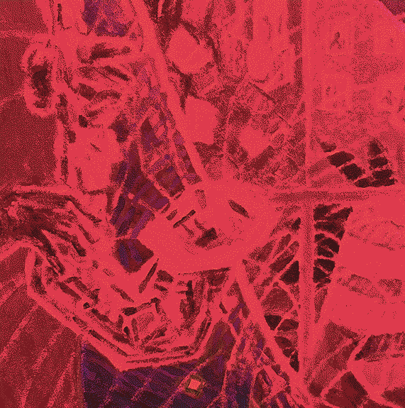 Detalle Obra de Bellod del proyecto Latent Paintings en la que el color se percibe de forma variable seg&uacute;n la iluminaci&oacute;n.