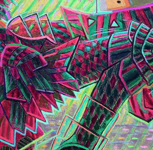 Detalle de Obra de Bellod del proyecto Latent Paintings basada en la interacci&oacute;n entre luz y materia pict&oacute;rica.