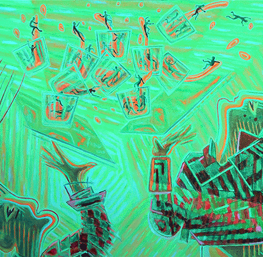 Detalle superior, de Obra de Bellod del proyecto Latent Paintings basada en la interacci&oacute;n entre luz y materia pict&oacute;rica.Latent paintings | Bellod