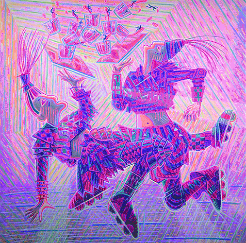 Obra de Bellod del proyecto Latent Paintings con variaciones lum&iacute;nicas que modifican la imagen. . Latent paintings | Bellod